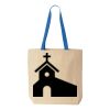 Natural Tote with Contrast-Color Handles Thumbnail