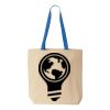 Natural Tote with Contrast-Color Handles Thumbnail