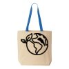 Natural Tote with Contrast-Color Handles Thumbnail