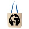 Natural Tote with Contrast-Color Handles Thumbnail