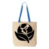 Natural Tote with Contrast-Color Handles Thumbnail