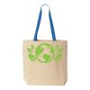 Natural Tote with Contrast-Color Handles Thumbnail