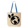 Natural Tote with Contrast-Color Handles Thumbnail