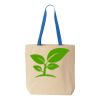 Natural Tote with Contrast-Color Handles Thumbnail