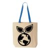 Natural Tote with Contrast-Color Handles Thumbnail