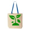 Natural Tote with Contrast-Color Handles Thumbnail
