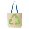 Natural Tote with Contrast-Color Handles Thumbnail