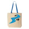 Natural Tote with Contrast-Color Handles Thumbnail