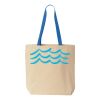 Natural Tote with Contrast-Color Handles Thumbnail