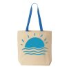 Natural Tote with Contrast-Color Handles Thumbnail