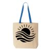 Natural Tote with Contrast-Color Handles Thumbnail