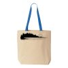 Natural Tote with Contrast-Color Handles Thumbnail