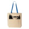 Natural Tote with Contrast-Color Handles Thumbnail