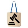Natural Tote with Contrast-Color Handles Thumbnail