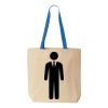 Natural Tote with Contrast-Color Handles Thumbnail