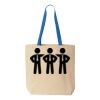 Natural Tote with Contrast-Color Handles Thumbnail