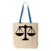 Natural Tote with Contrast-Color Handles Thumbnail