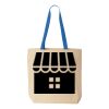 Natural Tote with Contrast-Color Handles Thumbnail