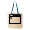 Natural Tote with Contrast-Color Handles Thumbnail
