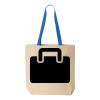 Natural Tote with Contrast-Color Handles Thumbnail
