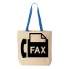 Natural Tote with Contrast-Color Handles Thumbnail