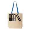 Natural Tote with Contrast-Color Handles Thumbnail