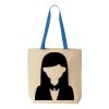 Natural Tote with Contrast-Color Handles Thumbnail