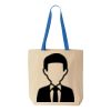 Natural Tote with Contrast-Color Handles Thumbnail