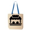 Natural Tote with Contrast-Color Handles Thumbnail