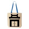 Natural Tote with Contrast-Color Handles Thumbnail