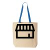 Natural Tote with Contrast-Color Handles Thumbnail