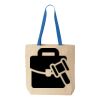 Natural Tote with Contrast-Color Handles Thumbnail