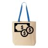 Natural Tote with Contrast-Color Handles Thumbnail