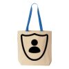 Natural Tote with Contrast-Color Handles Thumbnail
