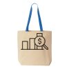 Natural Tote with Contrast-Color Handles Thumbnail