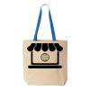 Natural Tote with Contrast-Color Handles Thumbnail
