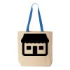 Natural Tote with Contrast-Color Handles Thumbnail