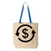 Natural Tote with Contrast-Color Handles Thumbnail