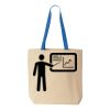 Natural Tote with Contrast-Color Handles Thumbnail