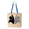 Natural Tote with Contrast-Color Handles Thumbnail