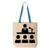 Natural Tote with Contrast-Color Handles Thumbnail