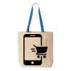 Natural Tote with Contrast-Color Handles Thumbnail