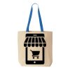 Natural Tote with Contrast-Color Handles Thumbnail