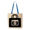 Natural Tote with Contrast-Color Handles Thumbnail