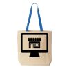 Natural Tote with Contrast-Color Handles Thumbnail
