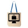 Natural Tote with Contrast-Color Handles Thumbnail