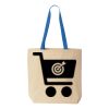 Natural Tote with Contrast-Color Handles Thumbnail