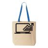Natural Tote with Contrast-Color Handles Thumbnail