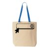 Natural Tote with Contrast-Color Handles Thumbnail