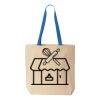 Natural Tote with Contrast-Color Handles Thumbnail